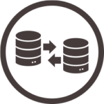 Icon of data sharing, two data lakes